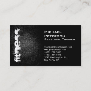 Black Leather Effect Fitness Sport Business Card