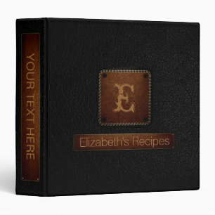 Black Leather Elegant Monogram Binder