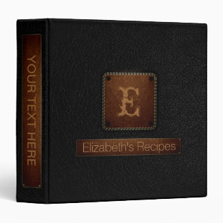 Black Leather Elegant Monogram Binder