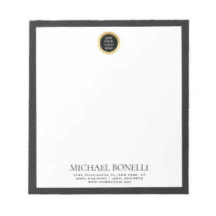 Black Leather Gold Circle Logo professional Notepad