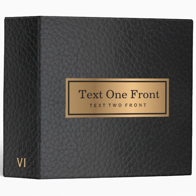 Black Leather & Gold Frame Binder (Front/Spine)