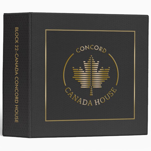 Black Leather Gold Logo & Frame Binder (Front/Spine)