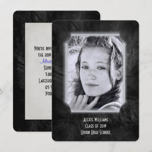 Black Leather Graduation Invite