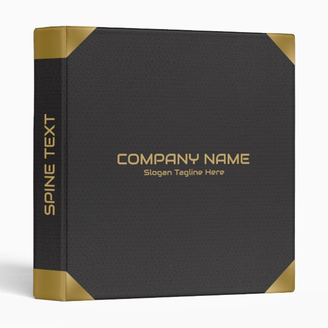 Black Leather image print with gold accents Binder (Front/Spine)