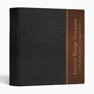 Black leather look binder