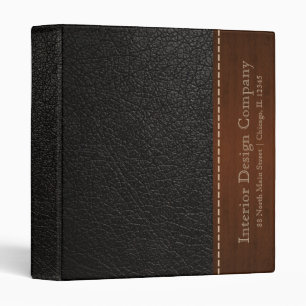 Black leather look binder