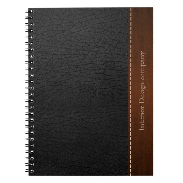 Black leather look notebook (Front)