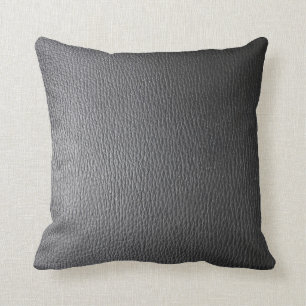 Black Leather Look Pattern Throw Pillow