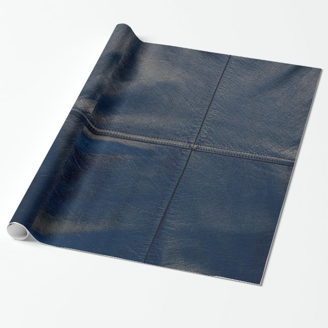Black Leather Look Wrapping Paper (Unrolled)