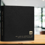 Black Leather Luxury Gold Initial Logo Binder<br><div class="desc">Organize your intellectual property with this professional and high-quality portfolio binder. Made with a sleek black leather print, this binder is designed to keep your patents, trademarks, and copyrights safe and organized. The three-ring binder design allows you to add or remove pages as needed, making it the perfect solution for...</div>