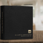 Black Leather Luxury Gold Initial Logo Binder<br><div class="desc">Designed for Estate Planners and Law and Legal firms. This binder is ideal for organizing your client's portfolio information.</div>