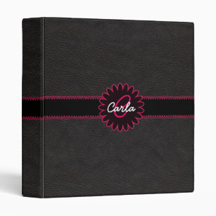 Black Leather Monogram Binder