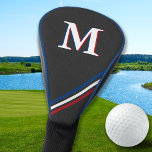 Black Leather Personalized Monogram Sporty Stripes Golf Head Cover<br><div class="desc">Introducing the perfect accessory for any golfer or golf lover - our faux leather golf head cover! With its classic yet stylish design, this head cover is sure to make a statement on the course. Featuring red white and blue stripes, it is the perfect blend of preppy and sporty. But...</div>