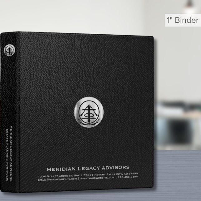 Black Leather Print Binder with Silver Logo (Creator Uploaded)