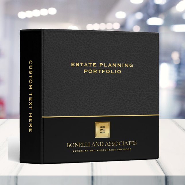 Black Leather Professional Gold LOGO Portfolio  Binder (Creator Uploaded)