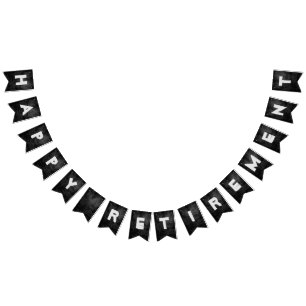black leather retirement party bunting flags