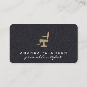 Black Leather   Salon Chair   Barber Shop Business Card