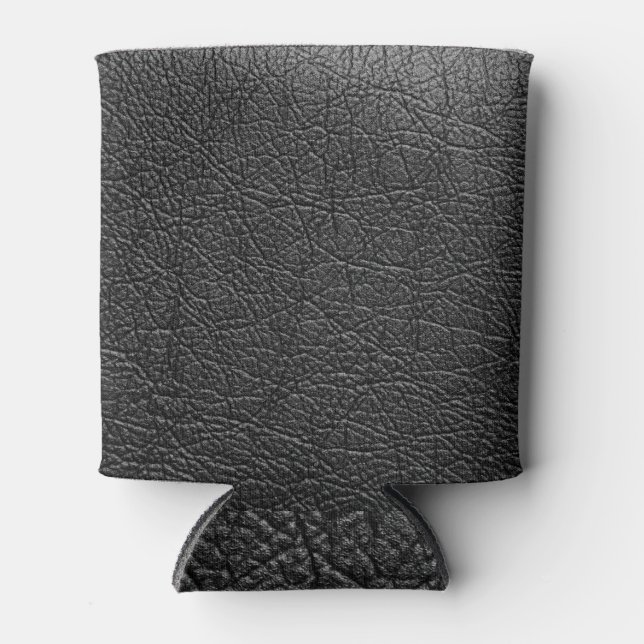 Black leather: seamless closeup texture. can cooler (Front)