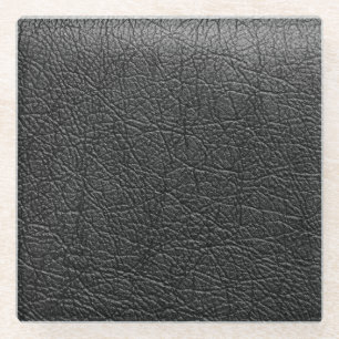 Black leather: seamless closeup texture. glass coaster