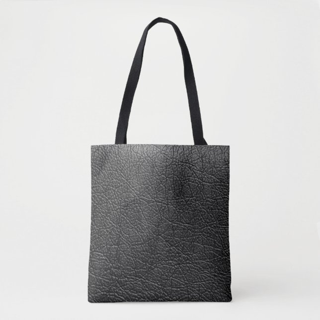 Black leather: seamless closeup texture. tote bag (Front)