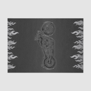 Black Leather Silver Chrome Motorcycle Biker Party Tissue Paper
