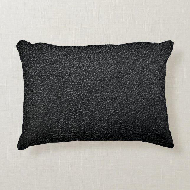 Black leather texture and backgroundleather,textur accent pillow (Front)