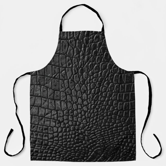 Black leather texture apron (Front)
