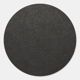 Black Leather Texture Background Classic Round Sticker