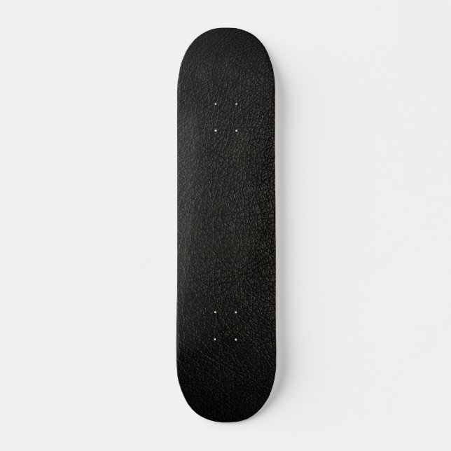 Black Leather Texture Background Skateboard (Front)
