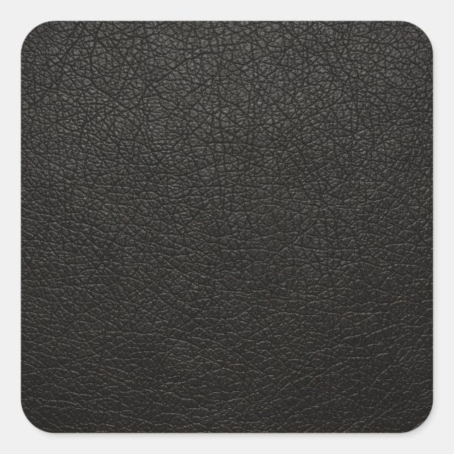 Black Leather Texture Background Square Sticker (Front)