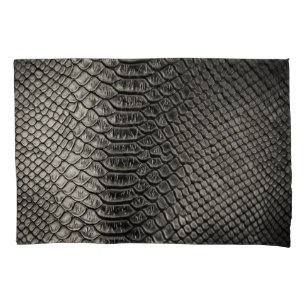 Black leather texture, background use. pillowcase