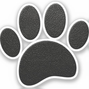Black Leather Texture Dog Paw Print