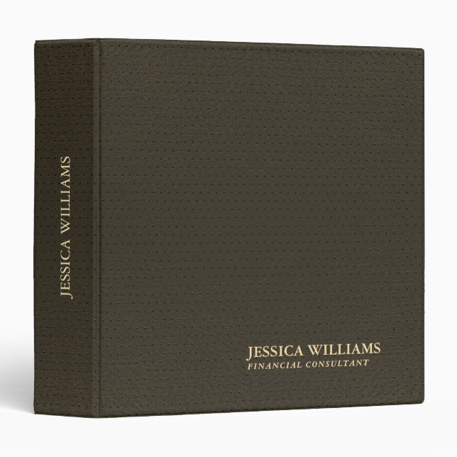 Black leather Texture Gold Typography Binder (Front/Spine)