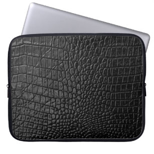 Black leather texture laptop sleeve