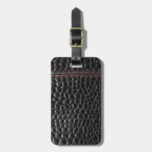 Black leather texture Luggage Tag