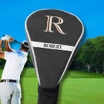 Black Leather Texture Monogram Name  Golf Head Cover<br><div class="desc">Personalized Monogram and Name for golfers. Black leather texture with custom elegant lettering (not actual leather). Sophisticated father's day gift idea for dad or grandpa (husband / significant other). Could also be a perfect holiday or retirement gift idea. if you need any design assistance or a special request, just send...</div>