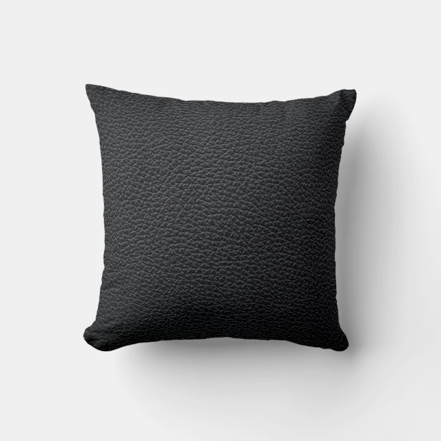 Black leather texture or background. leather,textu throw pillow (Front)