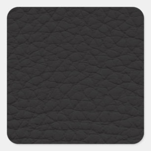 Black Leather Texture Square Sticker
