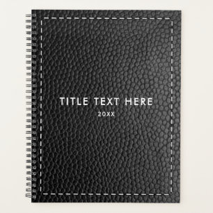 Black Leather Texture & Stitching Planner
