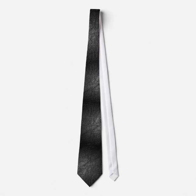 black leather texture tie (Front)
