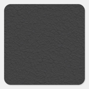 Black Leather Textured Square Sticker