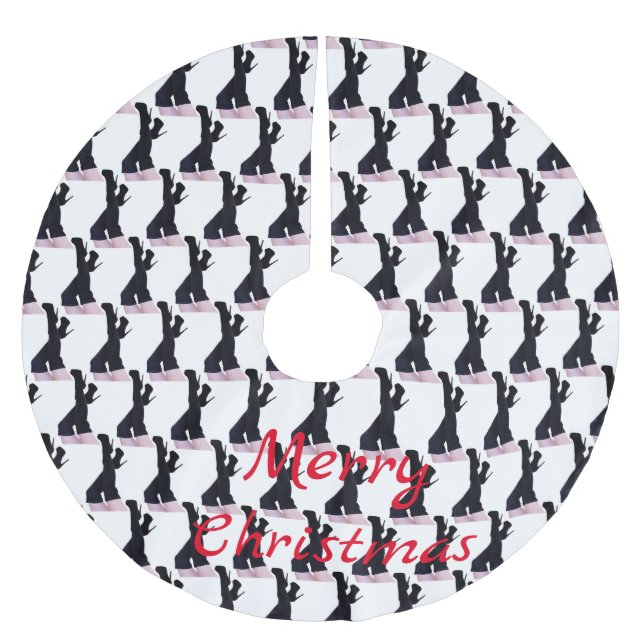 Black Leather Thigh-high Boots Thunder_Cove Brushed Polyester Tree Skirt (Front)