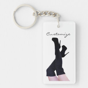 Black Leather Thigh-high Boots Thunder_Cove Keychain