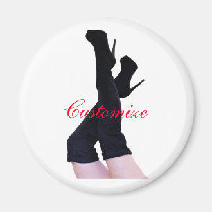 Black Leather Thigh-high Boots Thunder_Cove Magnet