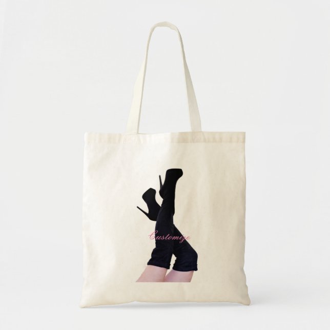 Black Leather Thigh-high Boots Thunder_Cove Tote Bag (Front)