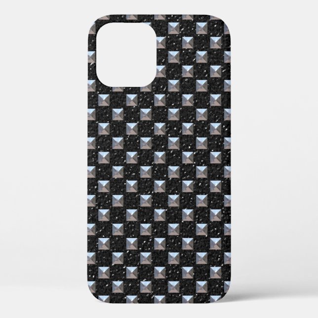 Black Leather With Metal Studs Case-Mate iPhone Ca Case-Mate iPhone Case (Back)