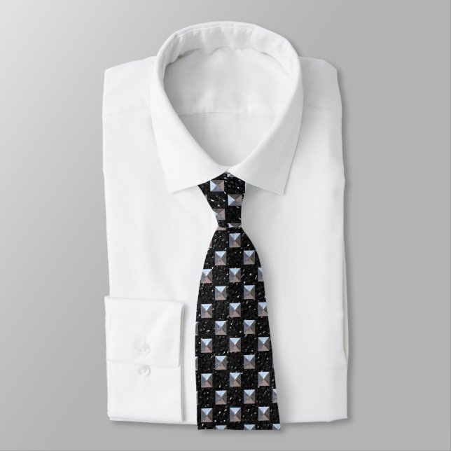 Black Leather With Metal Studs Tie (Tied)