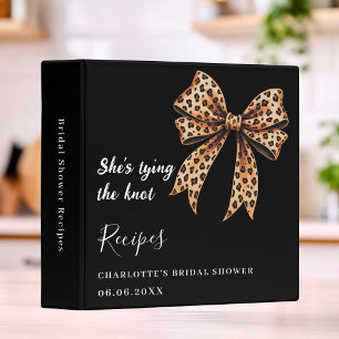 Black leopard bow the knot Bridal Shower recipe Binder