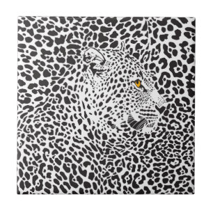 Black Leopard In Spots Tile