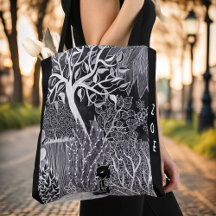 Black leopard in the jungle, hand drawn, custom